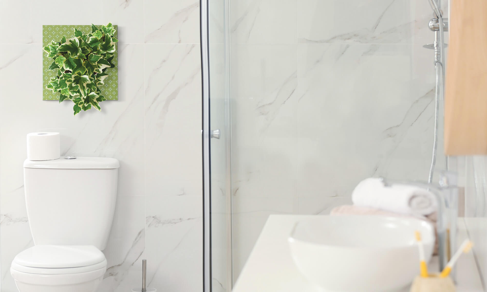 BABA GREEN COLOUR FRAME POT FLOWER POT IN BATHROOM DECORATION