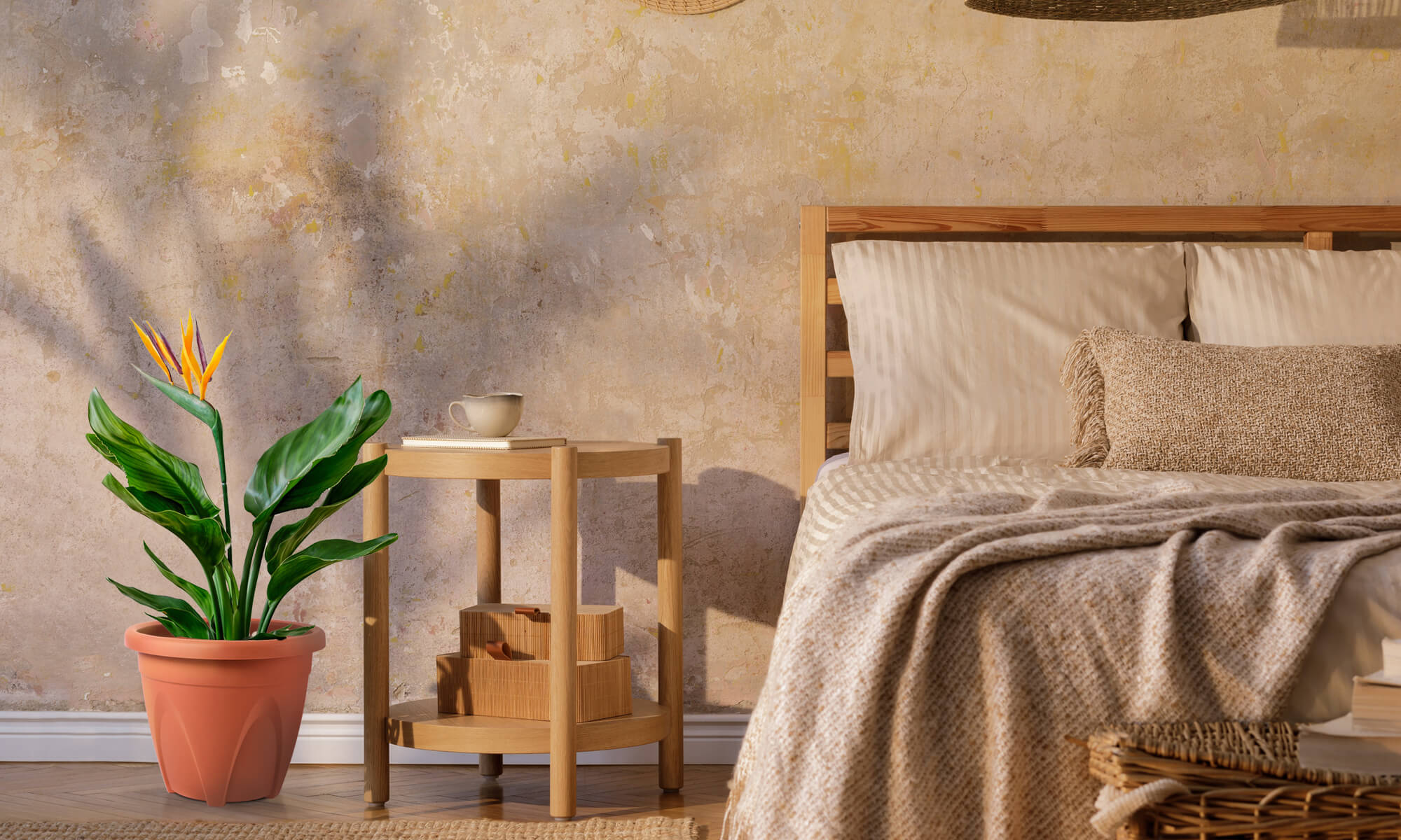 BABA COTTA COLOUR FLOWER POT IN BEDROOM DECORATION-1