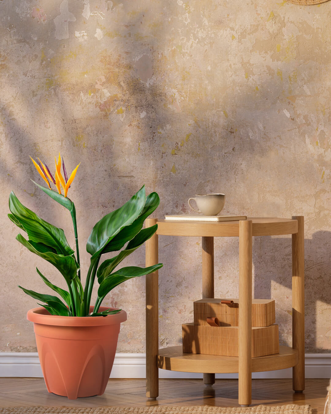 BABA COTTA COLOUR FLOWER POT IN BEDROOM DECORATION