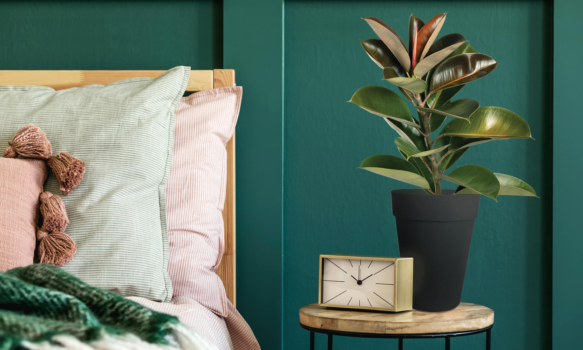 BABA ZEN GREY COLOUR TABLE TOP FLOWER POT IN BEDROOM