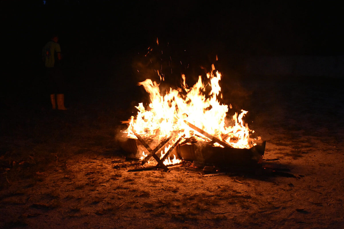 Campfire at night