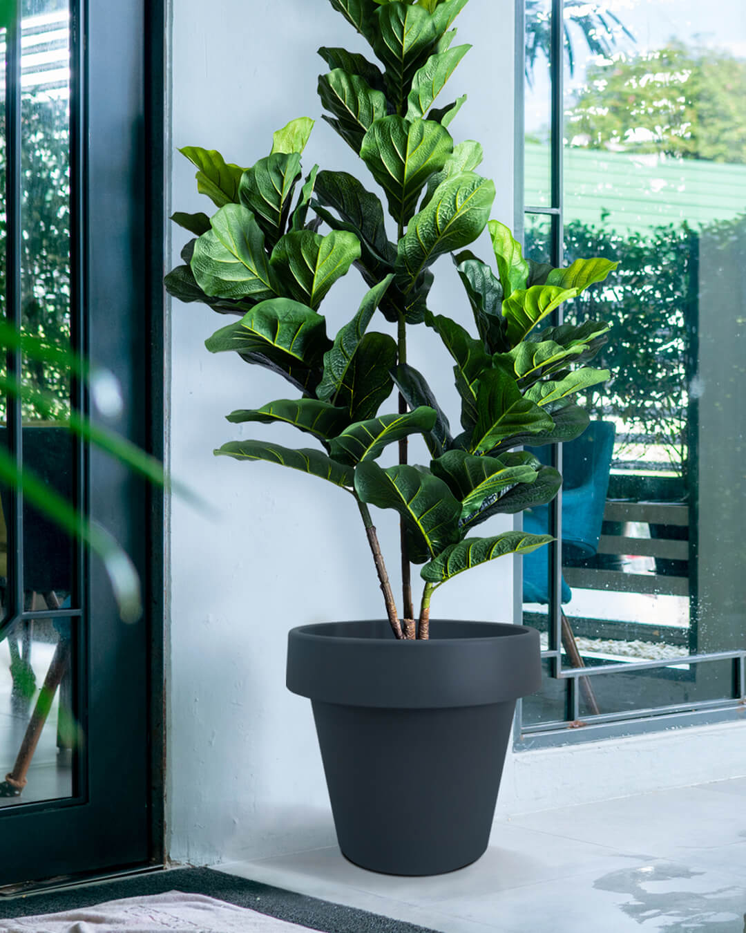 BABA ZEN GREY COLOUR FLOWER POT IN DOORSTEP DECORATION-1