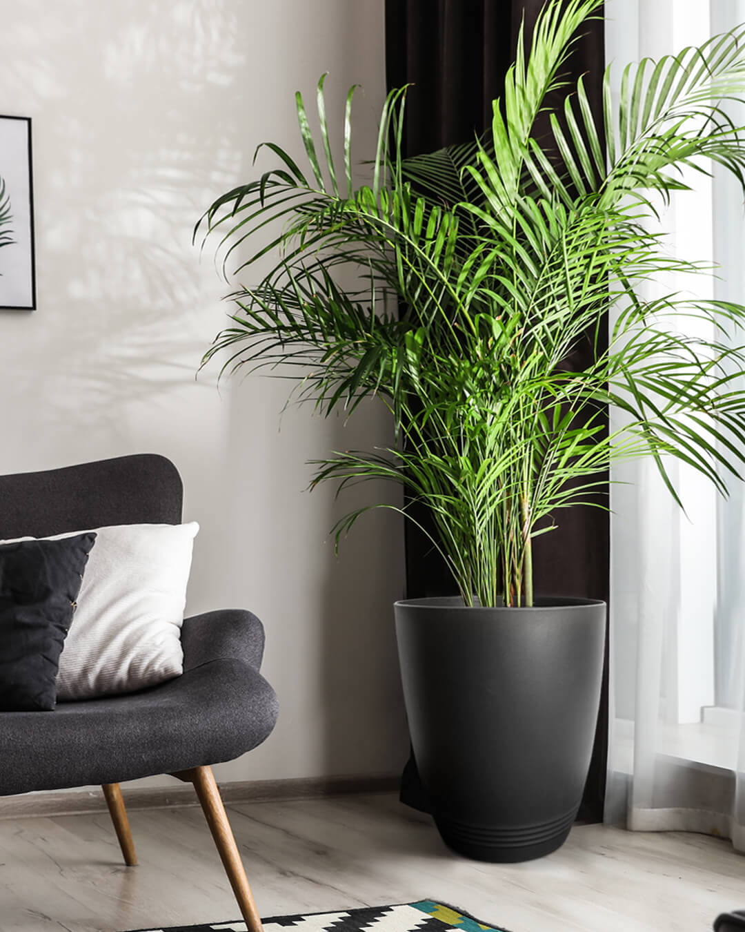 BABA ZEN GREY COLOUR FLOWER POT IN LIVING ROOM DECORATION-1