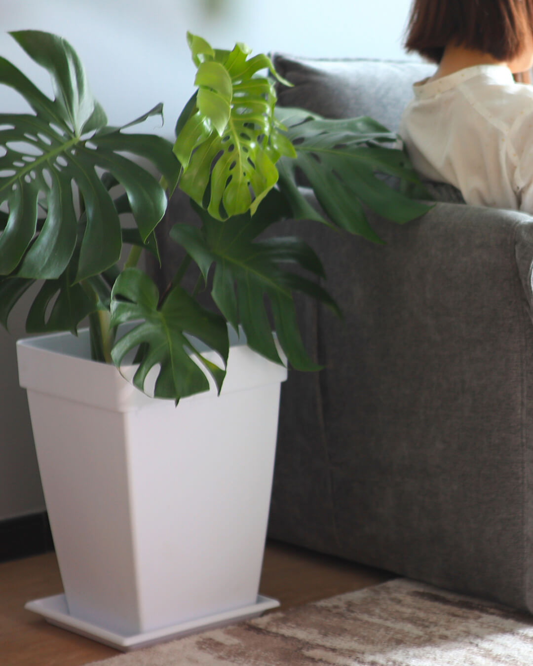 BABA WHITE COLOUR FLOWER POT IN LIVING ROOM DECORATION-1