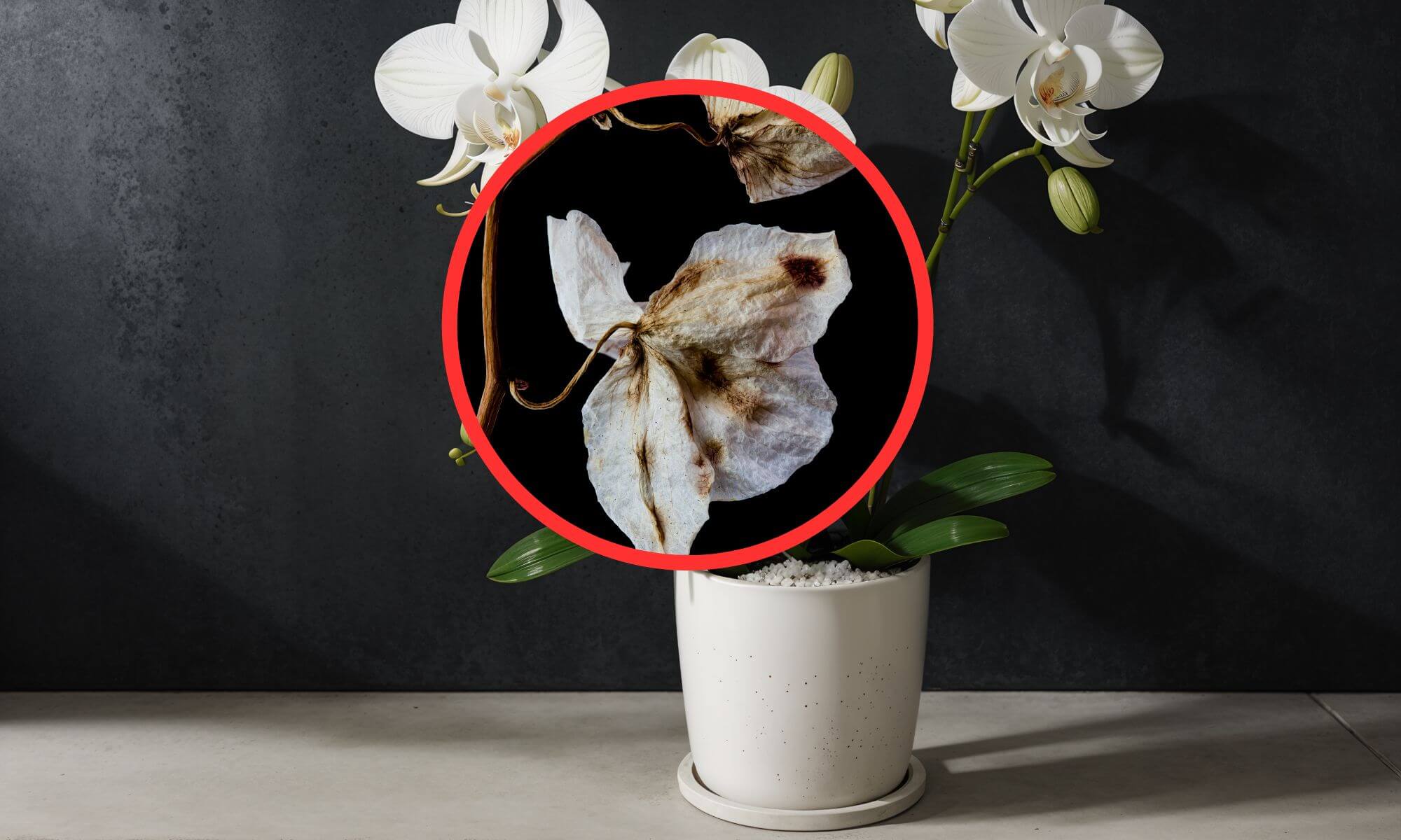 Flowering issue dry flower of orchid plant