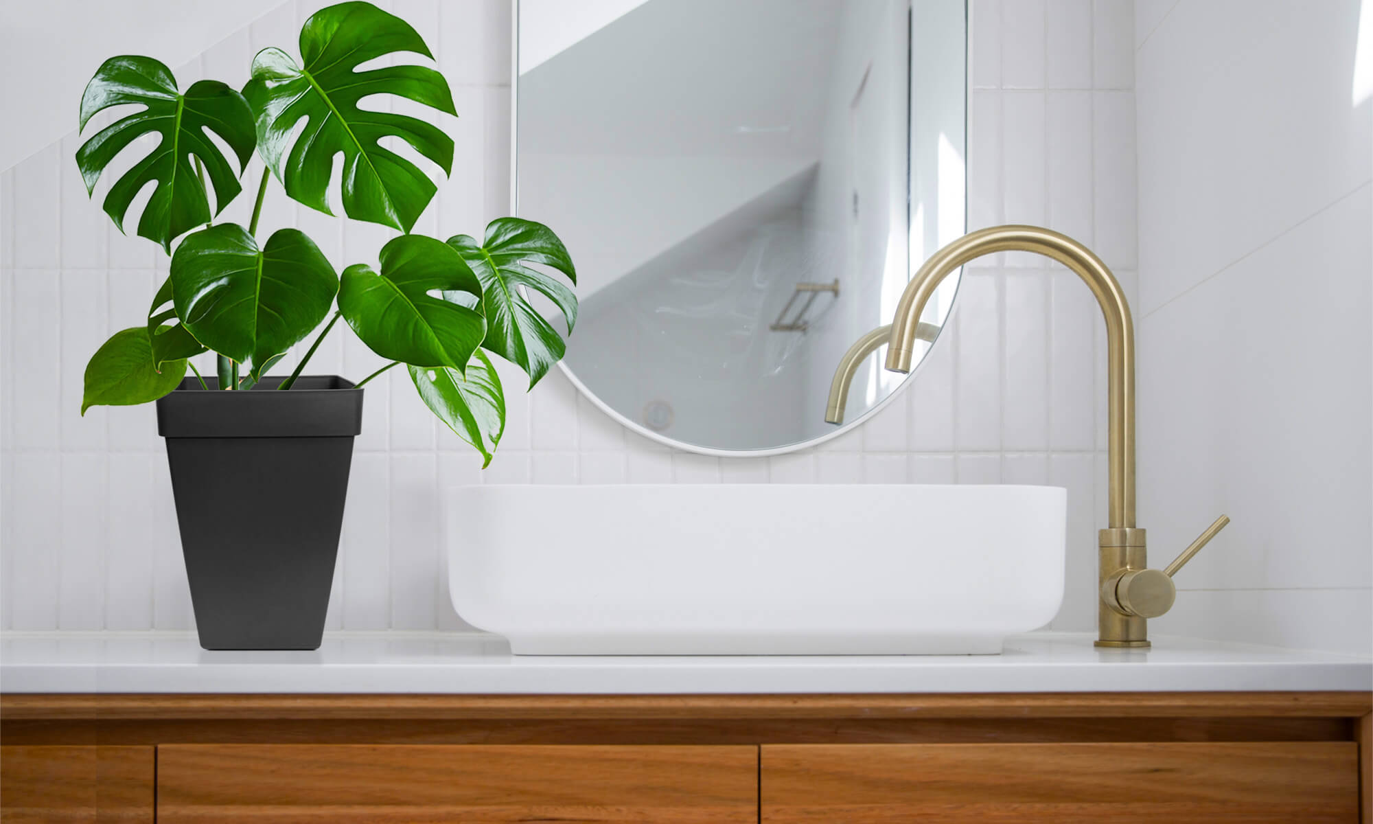 BABA SQUARE TABLE TOP FLOWER POT IN WASHROOM DECORATION